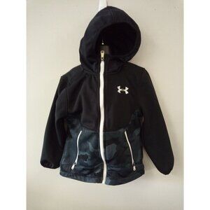 Under Armour Boy's Zip Up Black and Grey Camo Hoodie Size 5